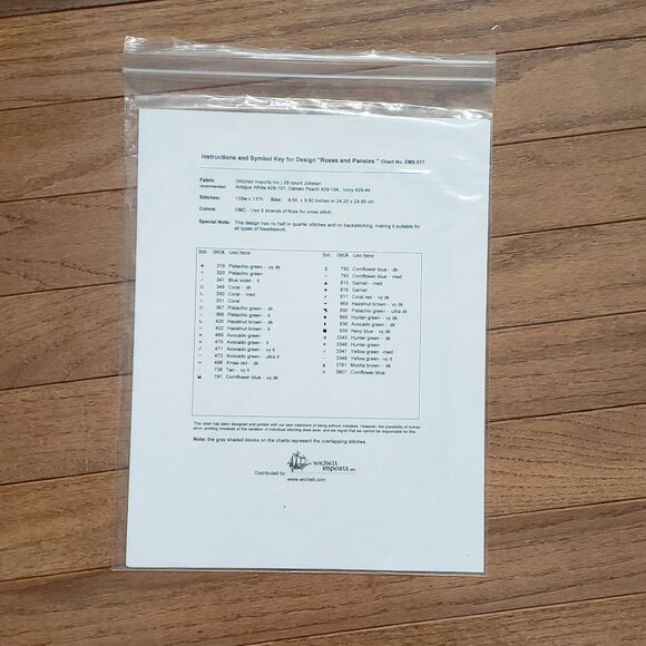 Rose and Pansies Counted Cross Stitch Chart by Ellen Maurer-Stroh 1998 - Picture 4 of 5